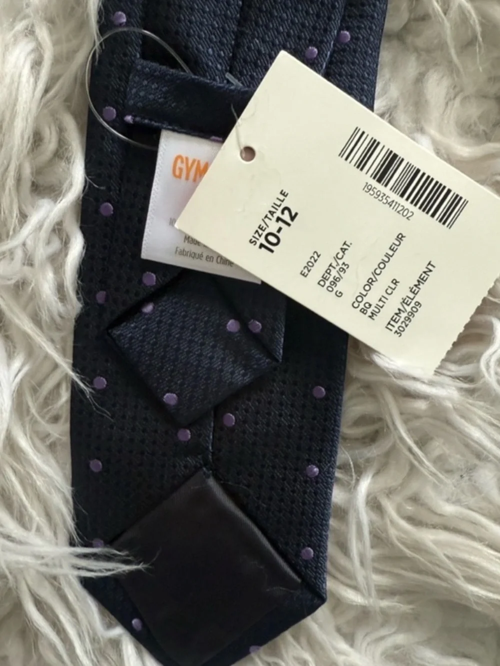 NWT Boy’s Gymboree Navy and Purple Polka Dot Tie